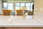 The breakfast bar is perfect for morning breakfast or evening cocktails
